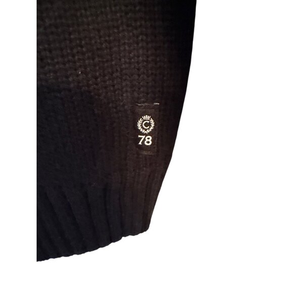 Chaps Knit Sweater M Stag Mountain Design Black Grey Red Ribbed Collar Cuffs - Picture 7 of 8